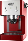 Рожковая кофеварка Gran Gaggia Deluxe Красный  с ручным капучинатором.