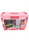 Подарочный набор "8 марта" Гейзерная кофеварка Italco Soft 6 порций и кофе молотый Carraro India 250 г