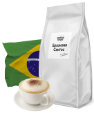 Живой кофе в зернах Safari Coffee Бразилия Сантос 1 кг   со сбалансированным вкусом